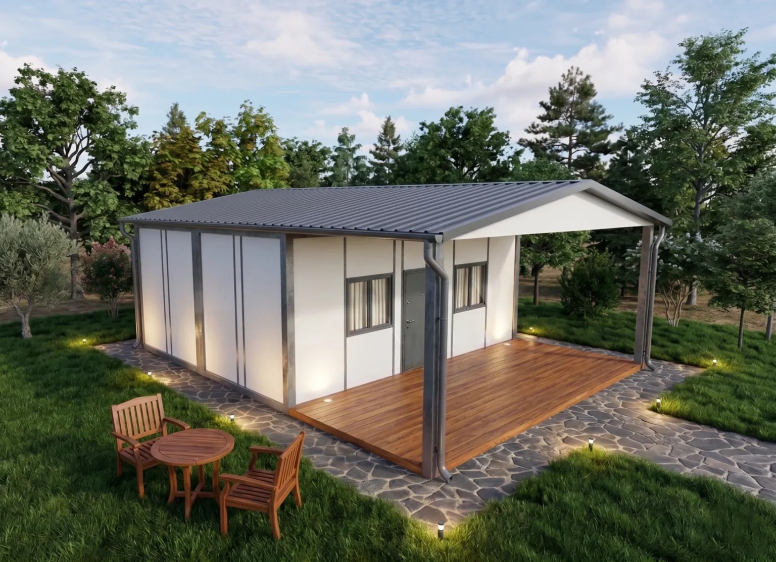 Container modular Fevram instalat pe teren